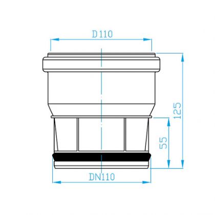 ПВЦ Муфа ф110 М/Ж с гума за тръба