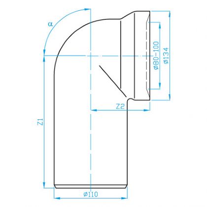 Тръба ПВЦ 90°/КОЛЯНО/за тоалетна чиния