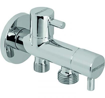 Кран ъглов двоен с керамични глави 1/2х3/8х1/2  GENEBRE