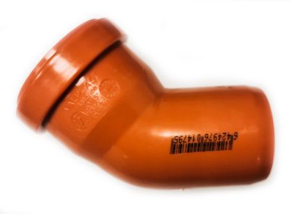 Дъга ПВЦ ф50/45°/оранжева/ с махащ се уплътнител-VALPLAST