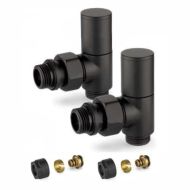 КИТ-ъглови радиаторни вентили с  aдаптори ф16 черни APM-Italy
