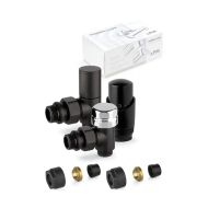 КИТ- ъглови вентили с aдаптори ф16 и термогава черни APM-Italy