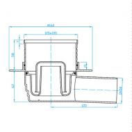 Сифон рогов ф50 воден затвор решетка 105/105  L-84-126 SI50C00